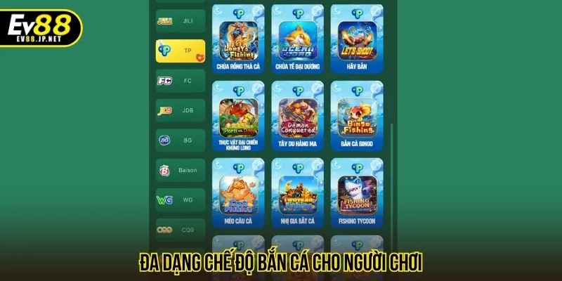 Đa dạng chế độ bắn cá cho người chơi