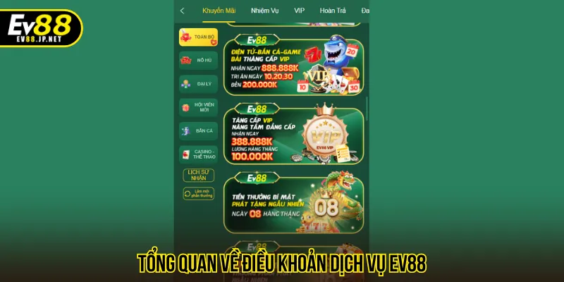 Điều khoản dịch vụ EV88 là nội dung quan trọng khi cá cược