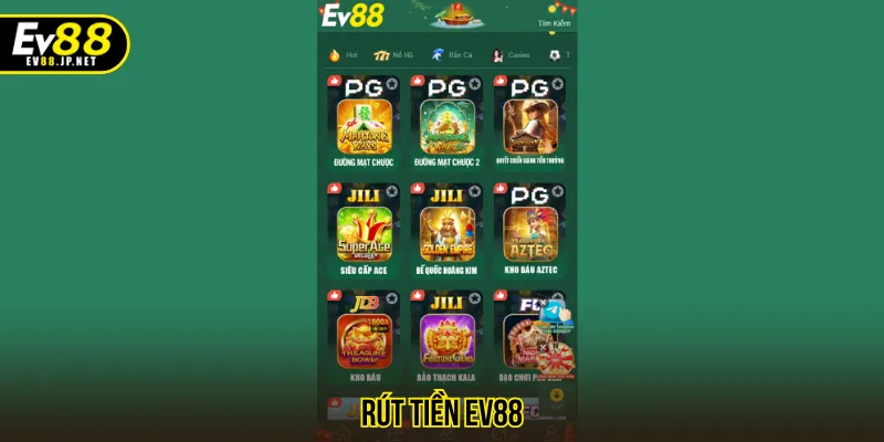 Rút tiền EV88