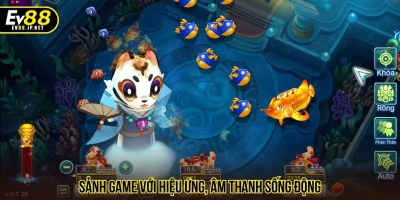 Sảnh game với hiệu ứng, âm thanh sống động